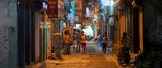 Une rue de Katmandou “by night”